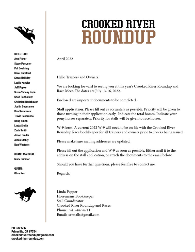 Horse Owner Information · CRR